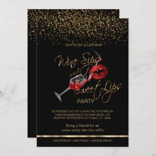 Invitation Vins Sips et Lèvres sucrées Soirée
