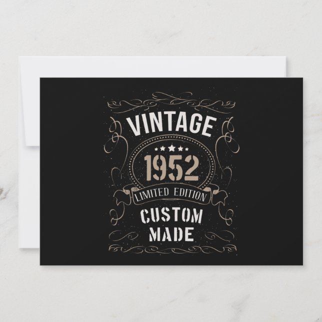 Invitation Vintage 1952 Limited Edition Personnalisé (Devant)