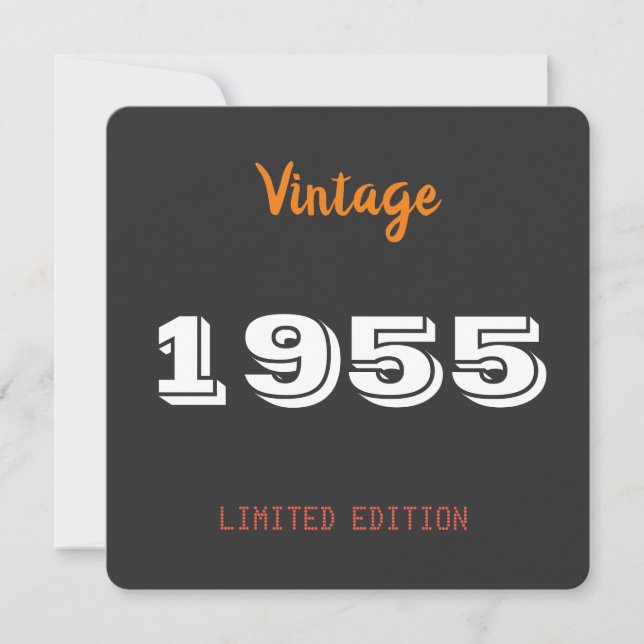 Invitation Vintage 1955 – Personalized 70th Birthday Party  (Devant)