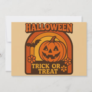Invitation Vintage 1970 Trick or Treat Halloween