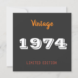 Invitation Vintage 1974 édition limitée 50e cadeau d'annivers