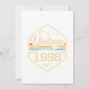 Invitation Vintage 1998 Est 23e cadeau d'anniversaire