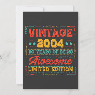 Invitation Vintage 2004 Fabriqué en 2004 20e anniversaire 20 