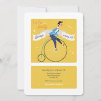 Invitation vintage à bicyclette haute roue