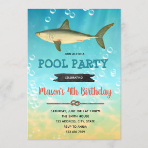 Invitation Vintage à l'anniversaire du requin