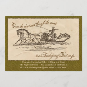 Invitation Vintage à Thanksgiving - Green