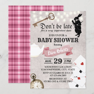 Invitation Vintage Alice au pays des merveilles Baby shower m