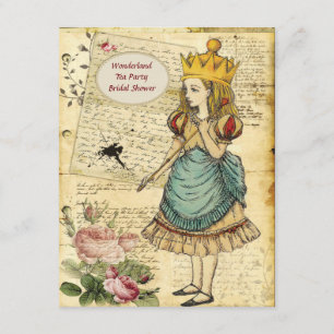 Invitation Vintage Alice au pays des merveilles Princesse Fêt