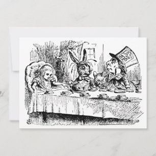 Invitation Vintage Alice au pays des merveilles, Tea Party In