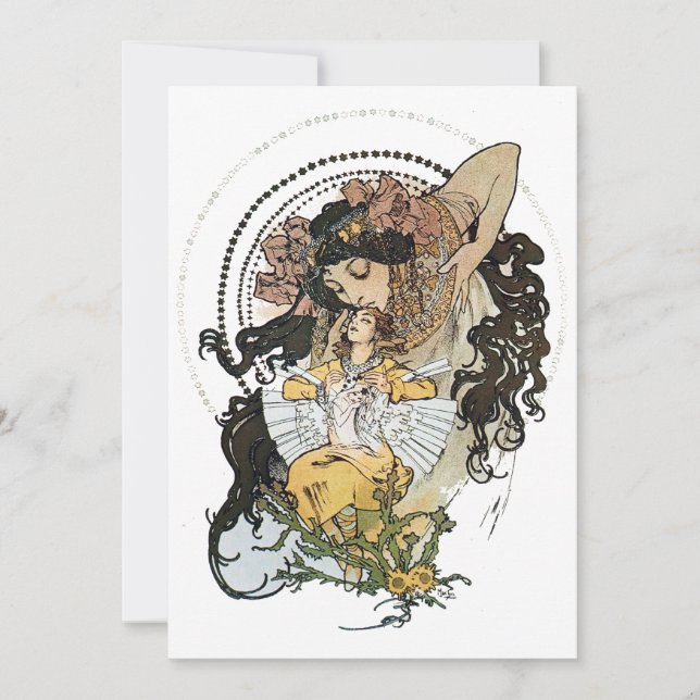 Invitation Vintage Alphonse Mucha (Devant)