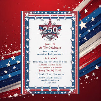Invitation Vintage Americana 250e Anniversaire Stars & Stripe