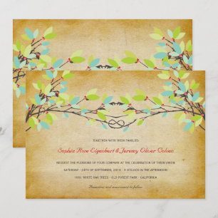 Invitation Vintage Amour Noté Rustique Mariage de printemps