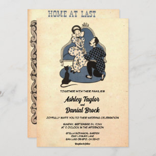 Invitation Vintage Ancien Projet Couple Pop Art Retro Mariage