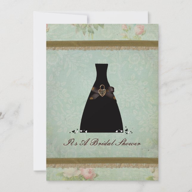 Invitation vintage antique de Fête de la mariée (Devant)