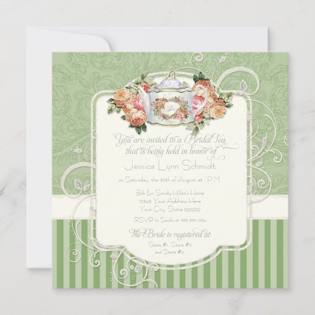 Invitation Vintage Antique Roses (Devant)