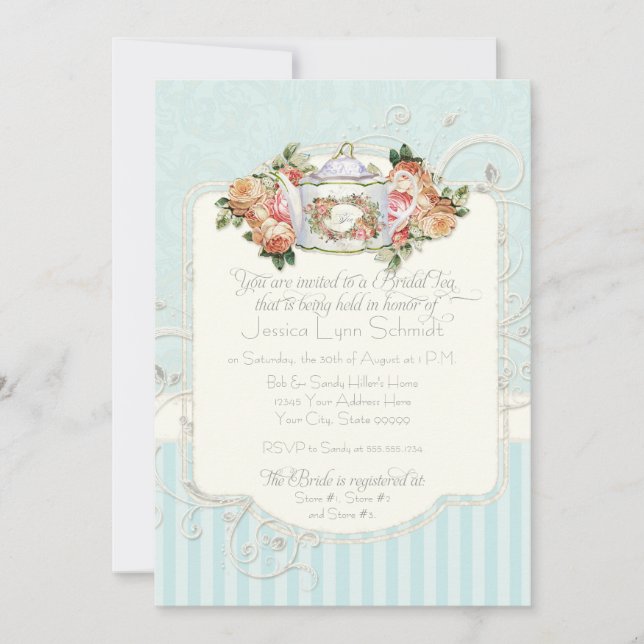 Invitation Vintage Antique Roses (Devant)