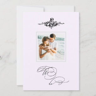 Invitation *~* Vintage AR6 Cherub PHOTO QR RSVP Mariage