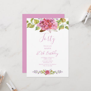 Invitation Vintage arrangement floral fête d'anniversaire