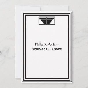 Invitation Vintage Art Déco noir What Frame #2 V Rehearsal Di
