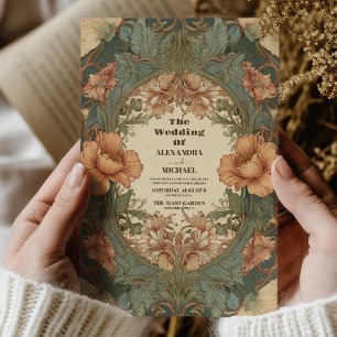 Invitation Vintage Art Nouveau Floral Mariage
