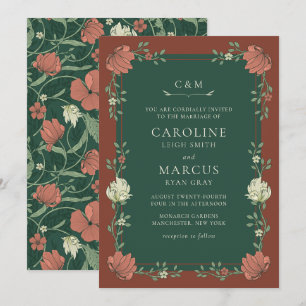 Invitation Vintage Art Nouveau Floral Mariage