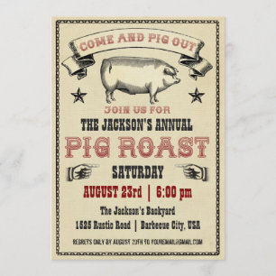 Invitation vintage au rôti de porc II