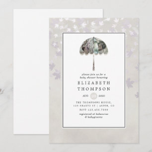 Invitation Vintage Automne - Automne Baby shower blanc