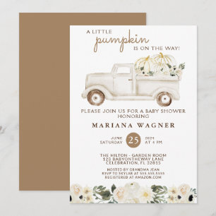 Invitation Vintage Automne Baby shower neutre pour les femmes