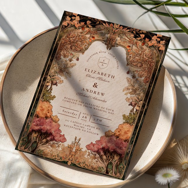 Invitation Vintage Autumn Woodland Wedding (Créateur téléchargé)