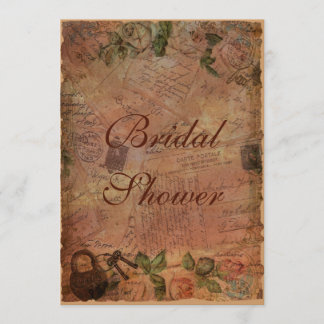 Invitation vintage avec serrure et clés