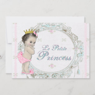 Invitation Vintage Baby shower princesse rose