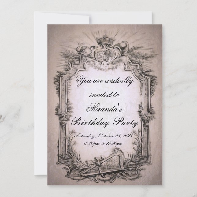 Invitation Vintage baroque (Devant)