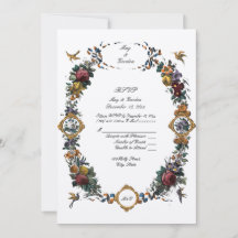Vintage Baroque Rococo Floral Cartouche RSVP