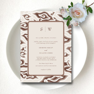 Invitation Vintage Batik Mariage : Élégance intemporelle