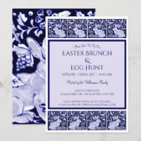 Vintage Bleu et Blanc Boeuf de Pâques Brunch Chass