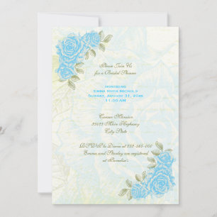 Invitation Vintage bleu rose mariage douche nuptiale invitati
