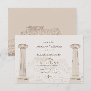 Invitation vintage Brown diplôme d'architecture ancienne