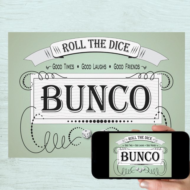 Invitation vintage Bunco Dice (Créateur téléchargé)