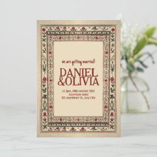 Invitation Vintage cadre Ethnic Motif Mariage
