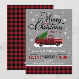 Invitation Vintage Camion Rouge Russe Pays Noël