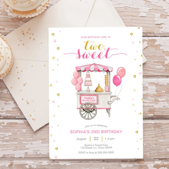 Invitation Vintage carotte sucrée fête de 2e anniversaire (Créateur téléchargé)
