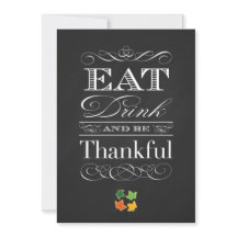 Vintage Chalkboard Classic Thanksgiving Dîner