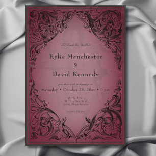 Invitation Vintage chauve-souris jusqu'à la mort Bourgogne Ma