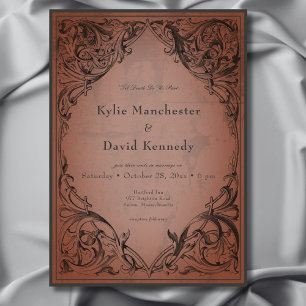 Invitation Vintage chauve-souris jusqu'à la rouille de la mor