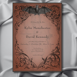 Invitation Vintage chauve-souris jusqu'à la rouille de la mor