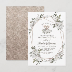 Invitation Vintage Chercher Gem Elle A Dit Oui Partie d'engag