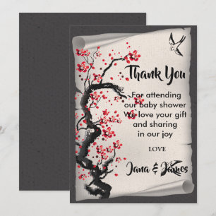 Invitation Vintage Cherry Blossom merci