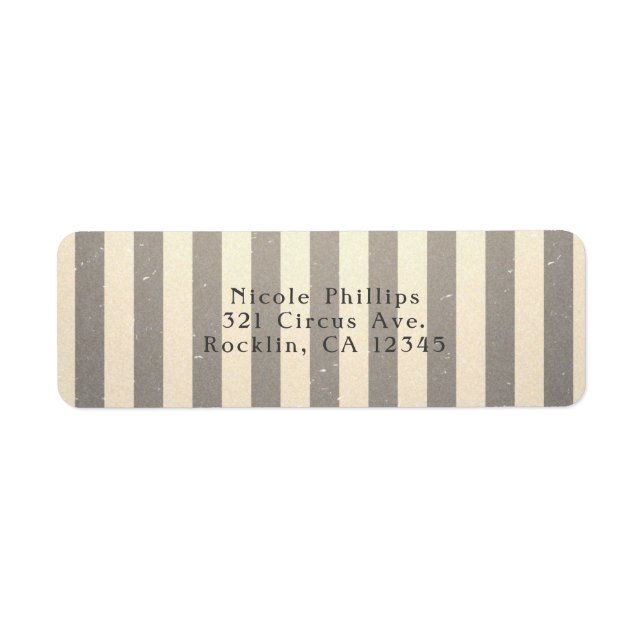 Invitation vintage Cirque rayé Stripes Party (Devant)