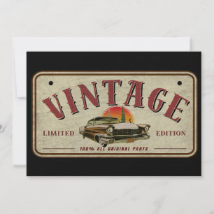 Invitation Vintage Classic Car Limited Edition Pièces d'origi