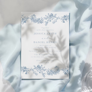 Invitation Vintage classique Chinoiserie Floral Mariage